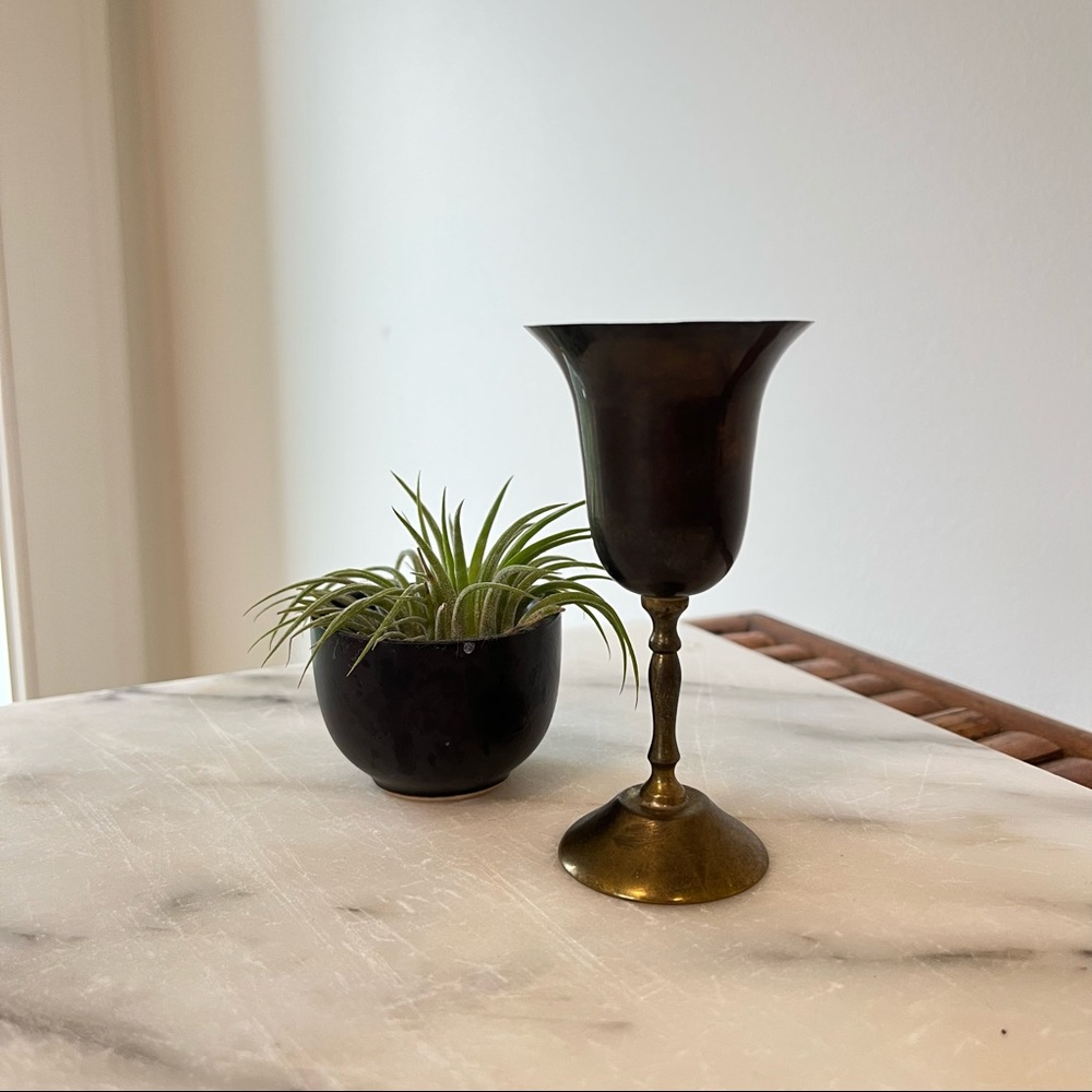 Vintage Brass Tulip Shaped Plant holder